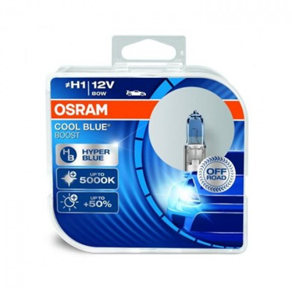 Halogen OSRAM COOL BLUE BOOST H1 P14.5s 12V 80W DUO 
