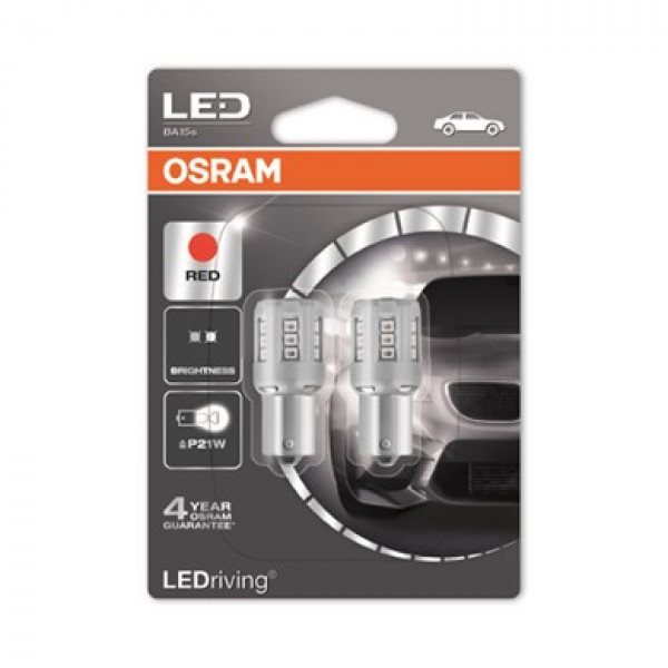 OSRAM LEDriving® 7456R-02B 2 W 12V BA15s P21W Red 